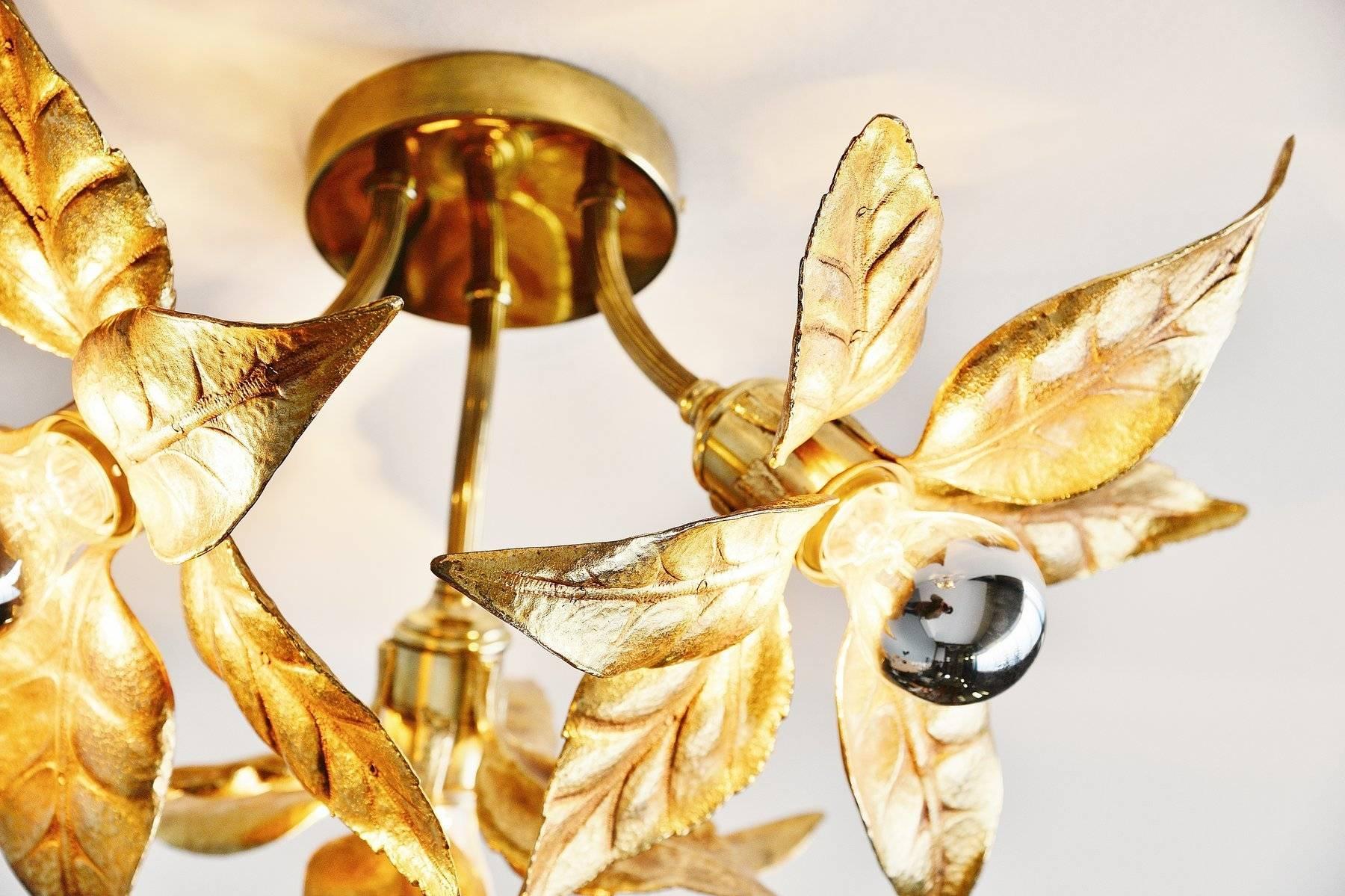 Willy Daro Pair of Ceiling or Wall Lamps Brass, Belgium, 1970 2