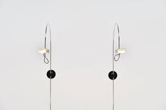 Pair of Joe Colombo Spider Wall Lamps Oluce, Italy, 1966