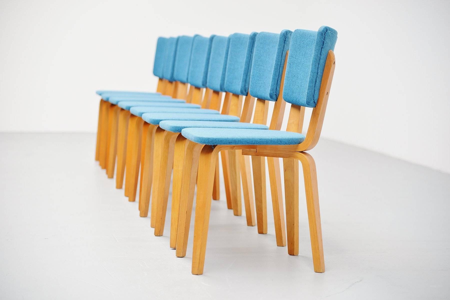 Dutch Cor Alons Plywood Dining Chairs Gouda Den Boer, 1949