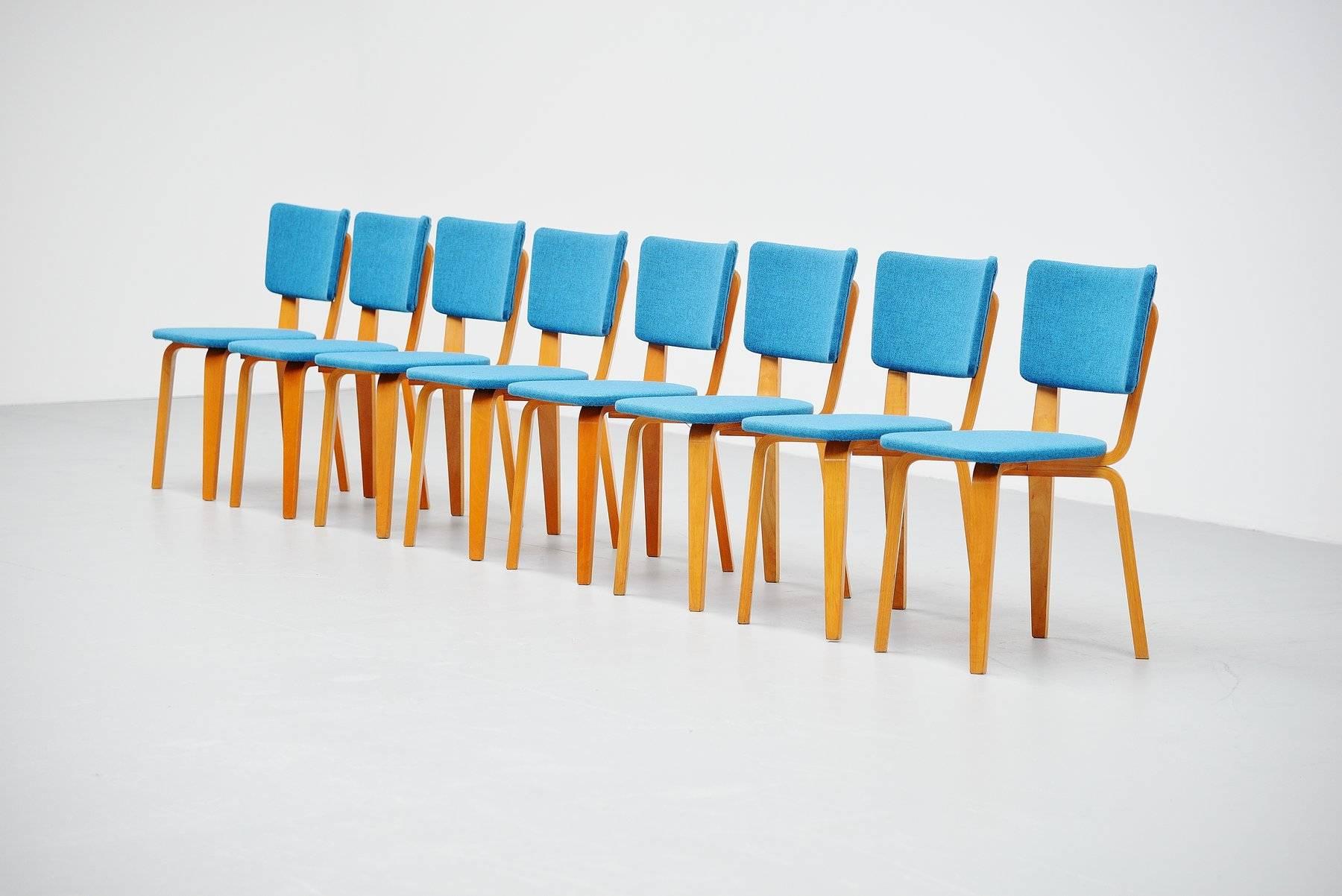 Mid-Century Modern Cor Alons Plywood Dining Chairs Gouda Den Boer, 1949