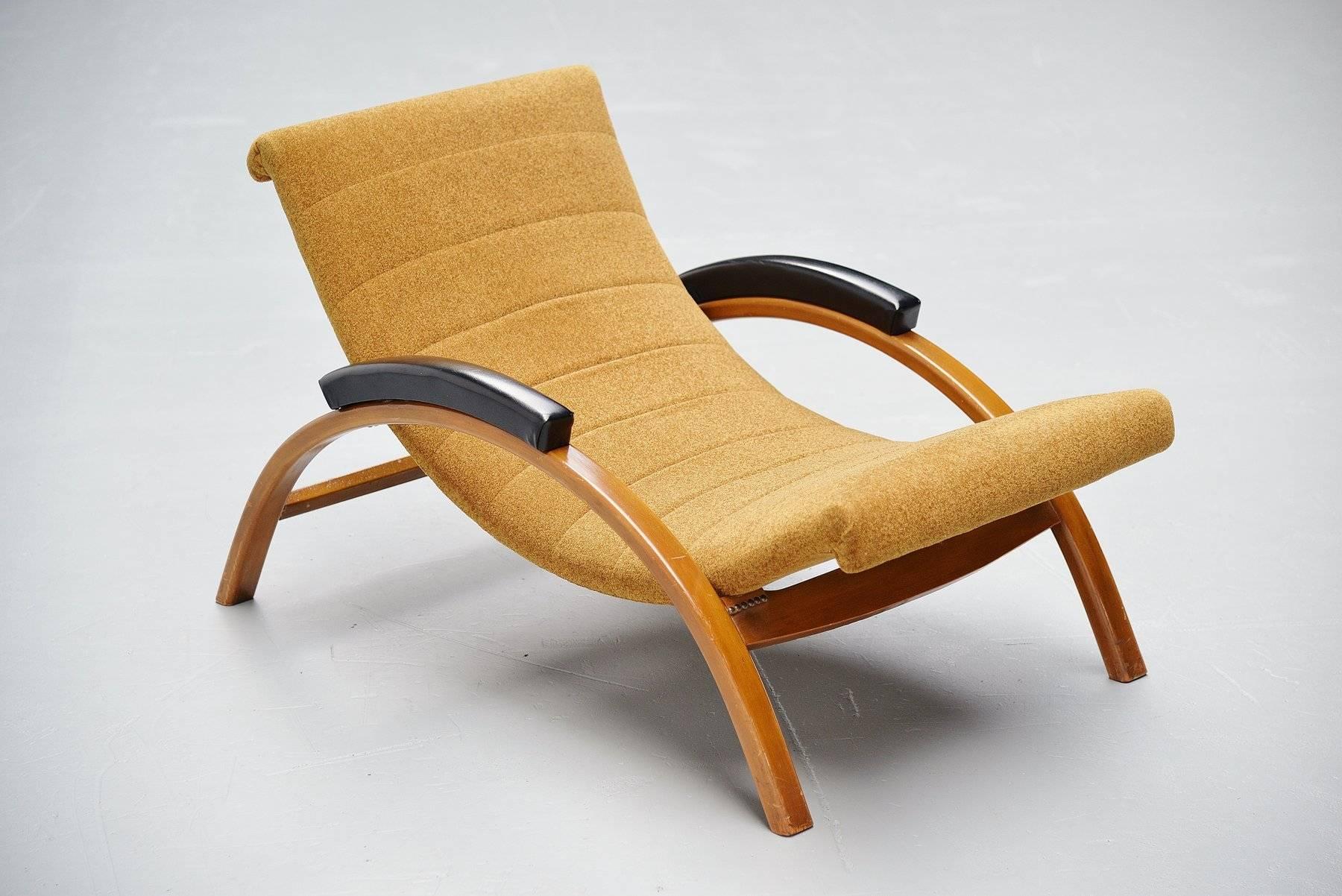 Unusual Italian Lounge Chair Adjustable, 1950 1