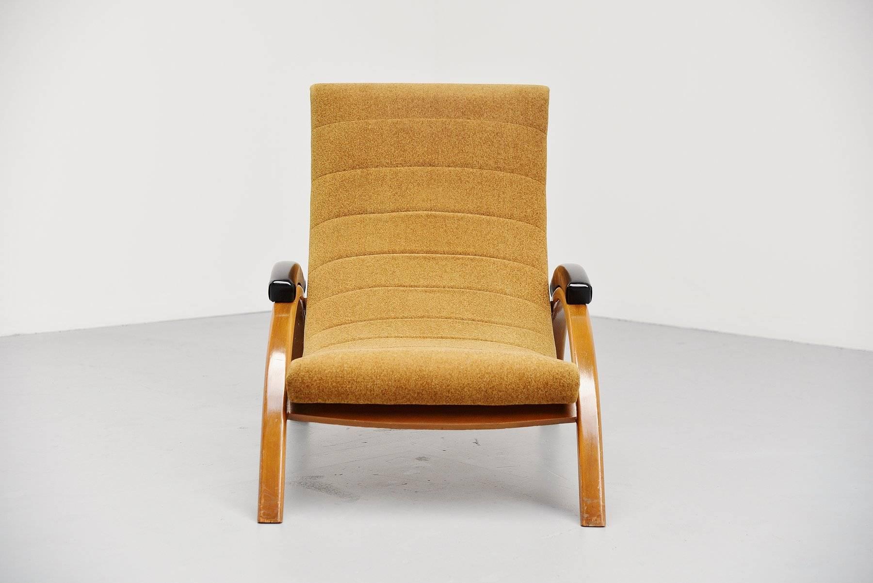 Mid-Century Modern Unusual Italian Lounge Chair Adjustable, 1950