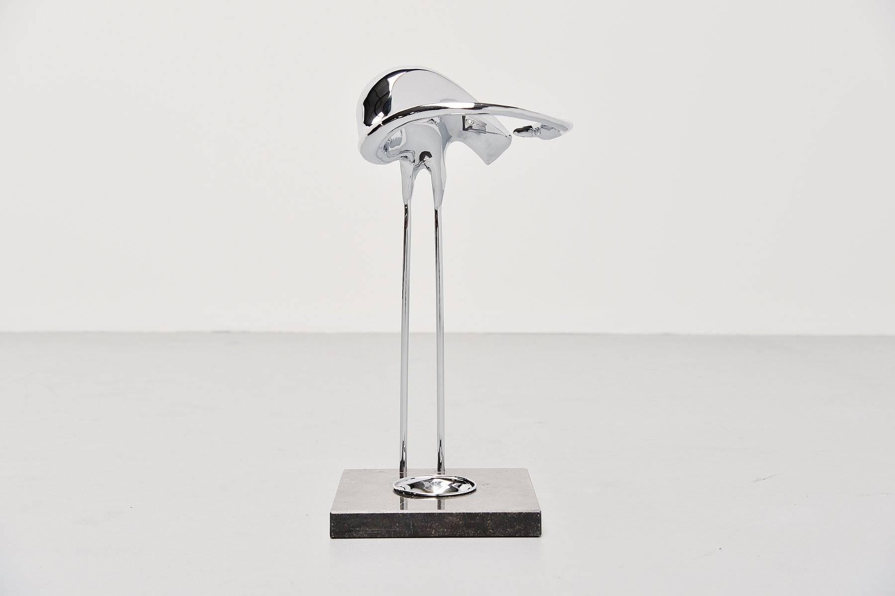 Plated Willy Daro Attributed Flamingo Umbrella Stand, Belgium, 1970