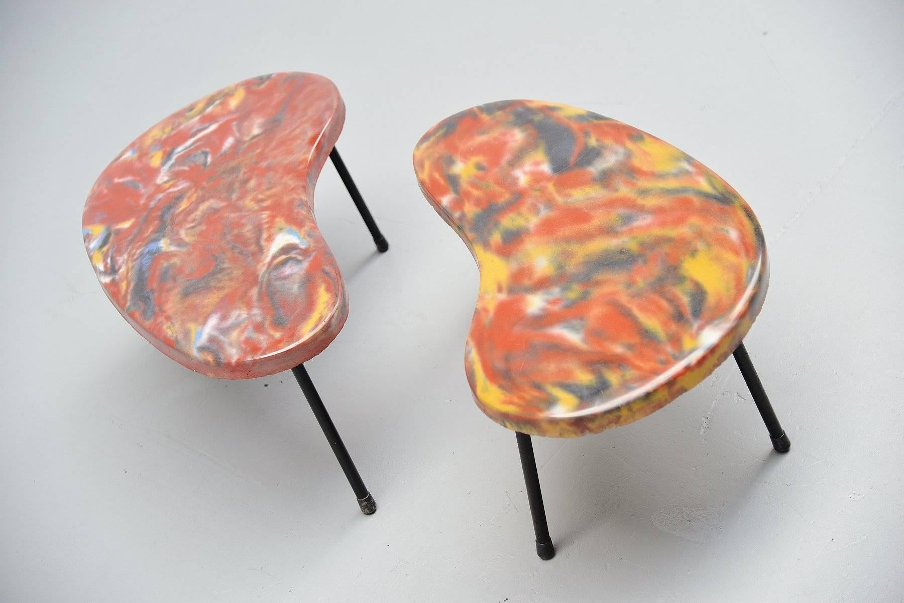 Pair of Kidney Shaped Tables, France, 1960 1