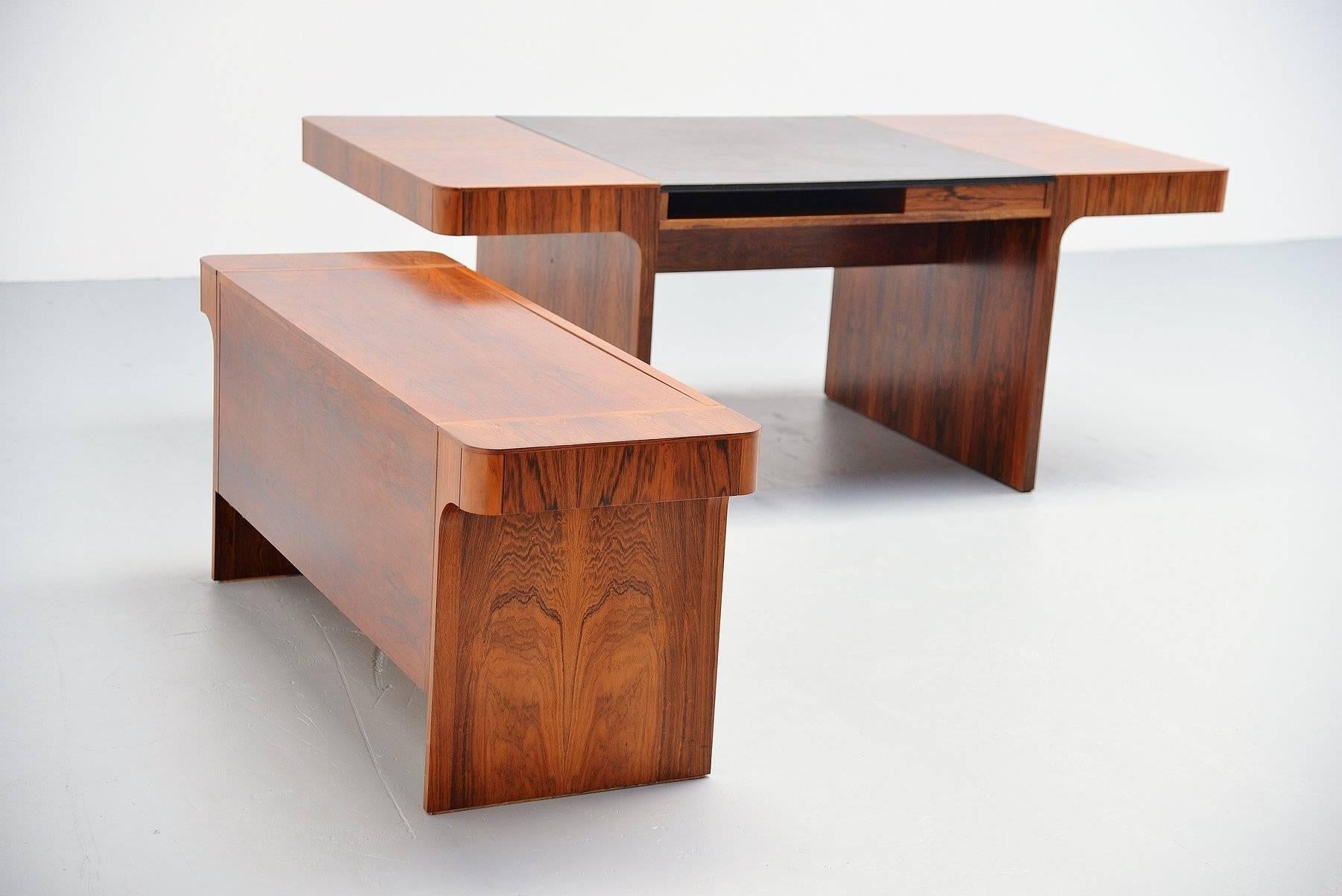 Danish Rosewood Conference Desk Set, 1965 In Good Condition In Roosendaal, Noord Brabant