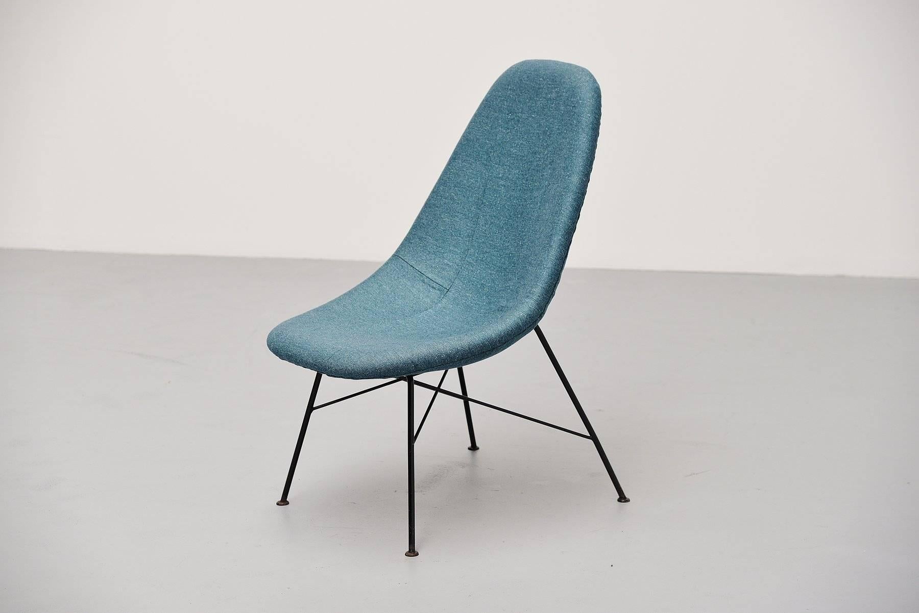 Mid-Century Modern Miroslav Navratil High Back Chair Czech Republic, 1950