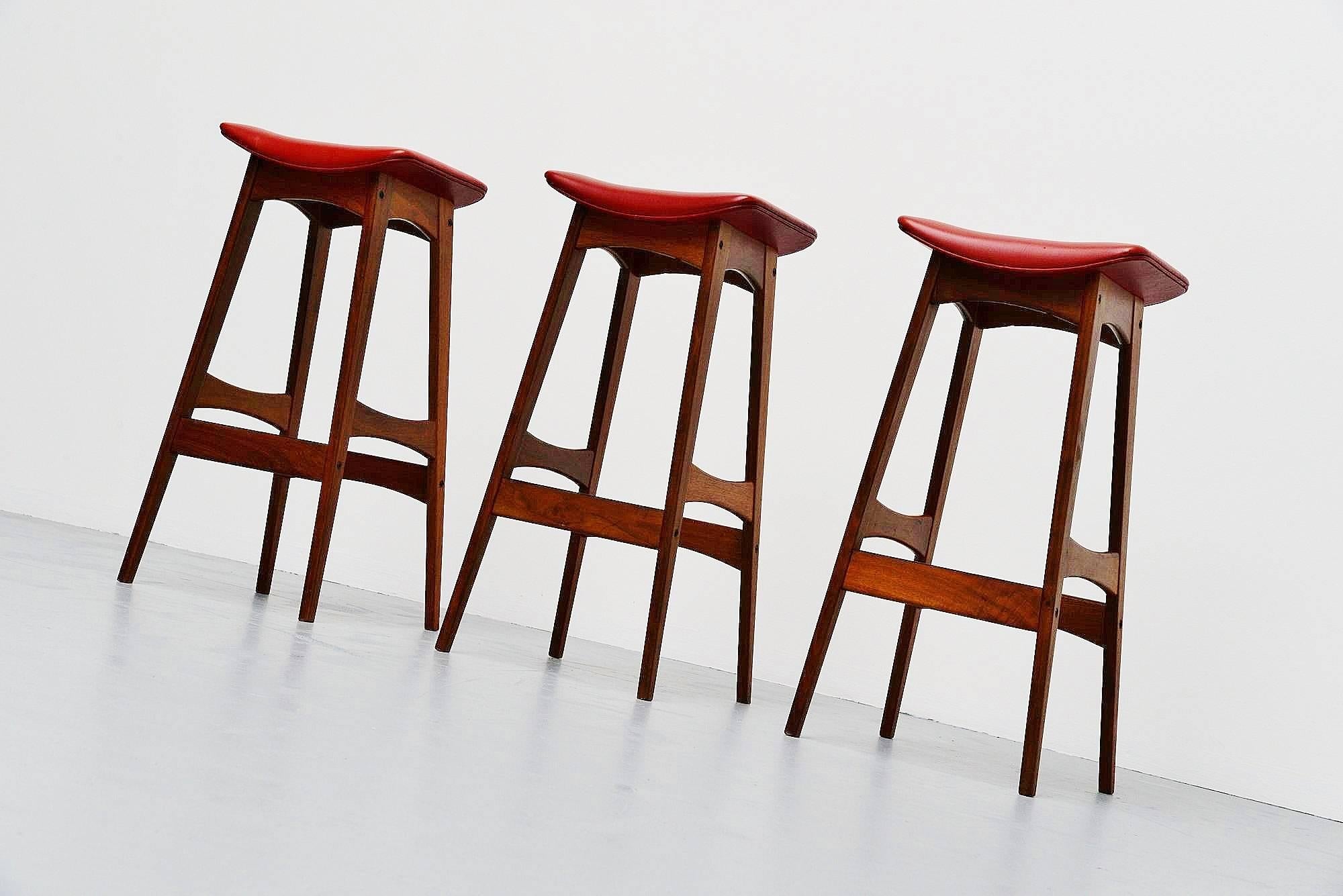 Mid-20th Century Johannes Andersen Bar Stools, Denmark, 1961