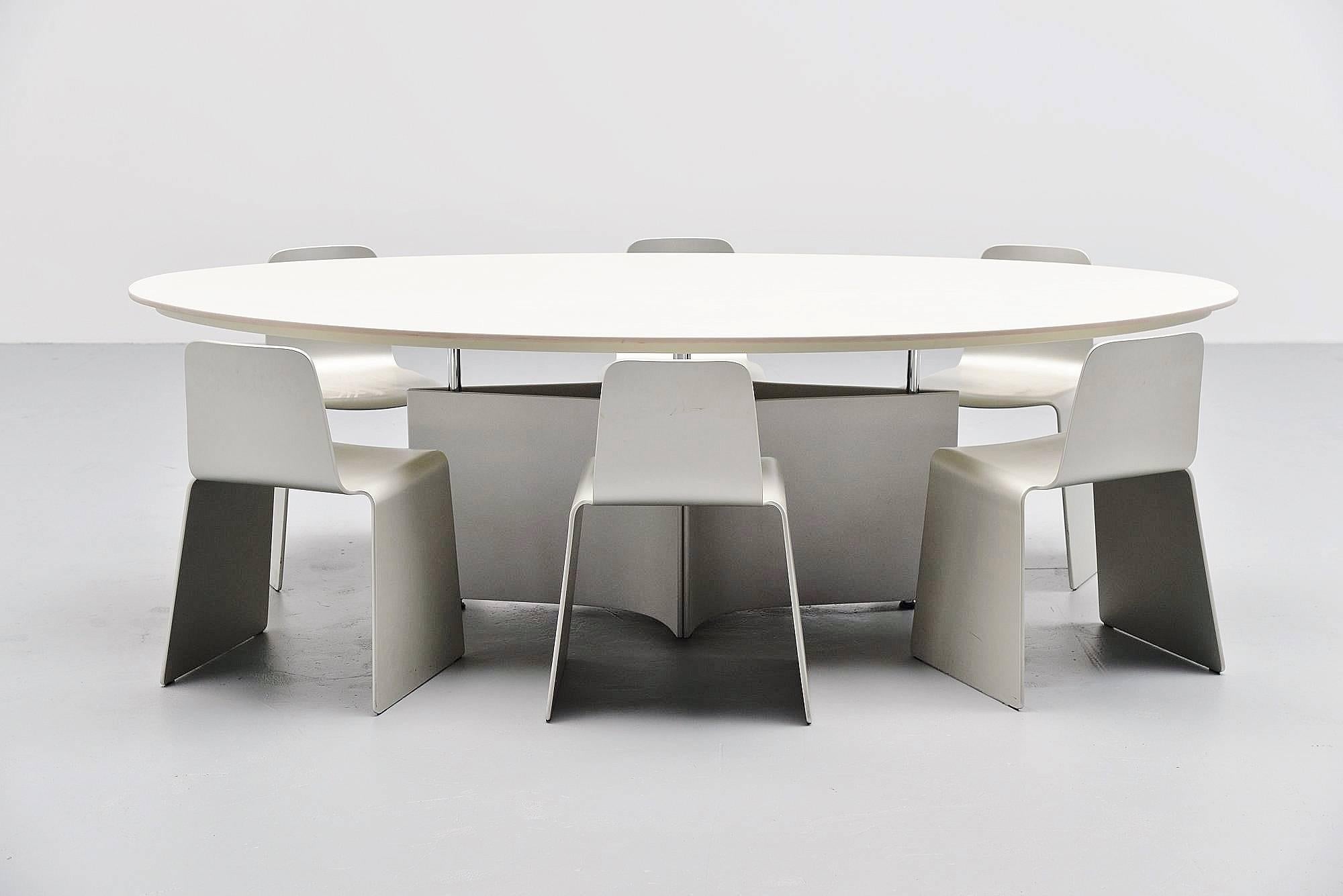 Steel Mauro Lipparini Dining Table for Saporiti, Italy, 1990