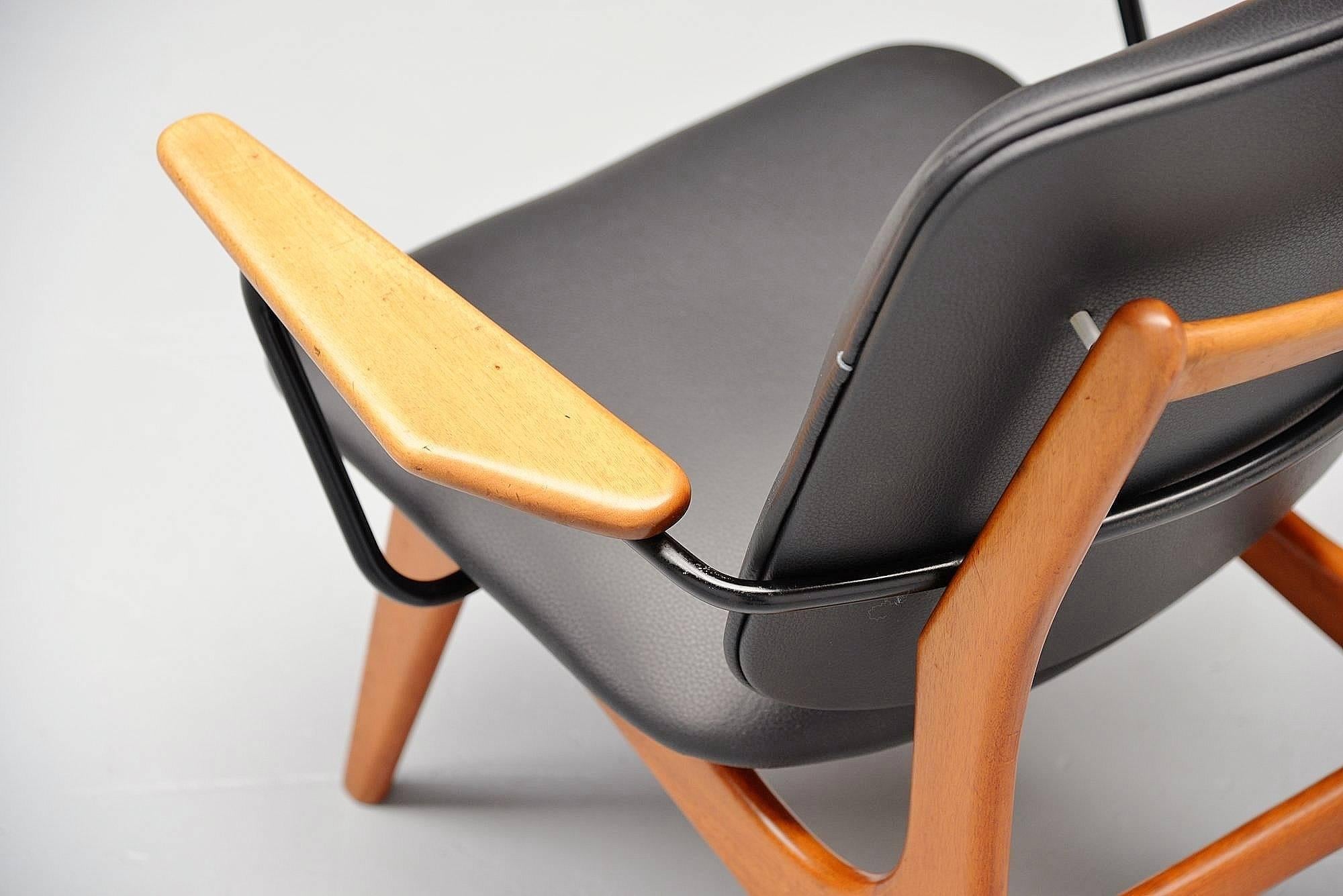 Birch Pair of Dutch Modernist Lounge Chair, Holland, 1960