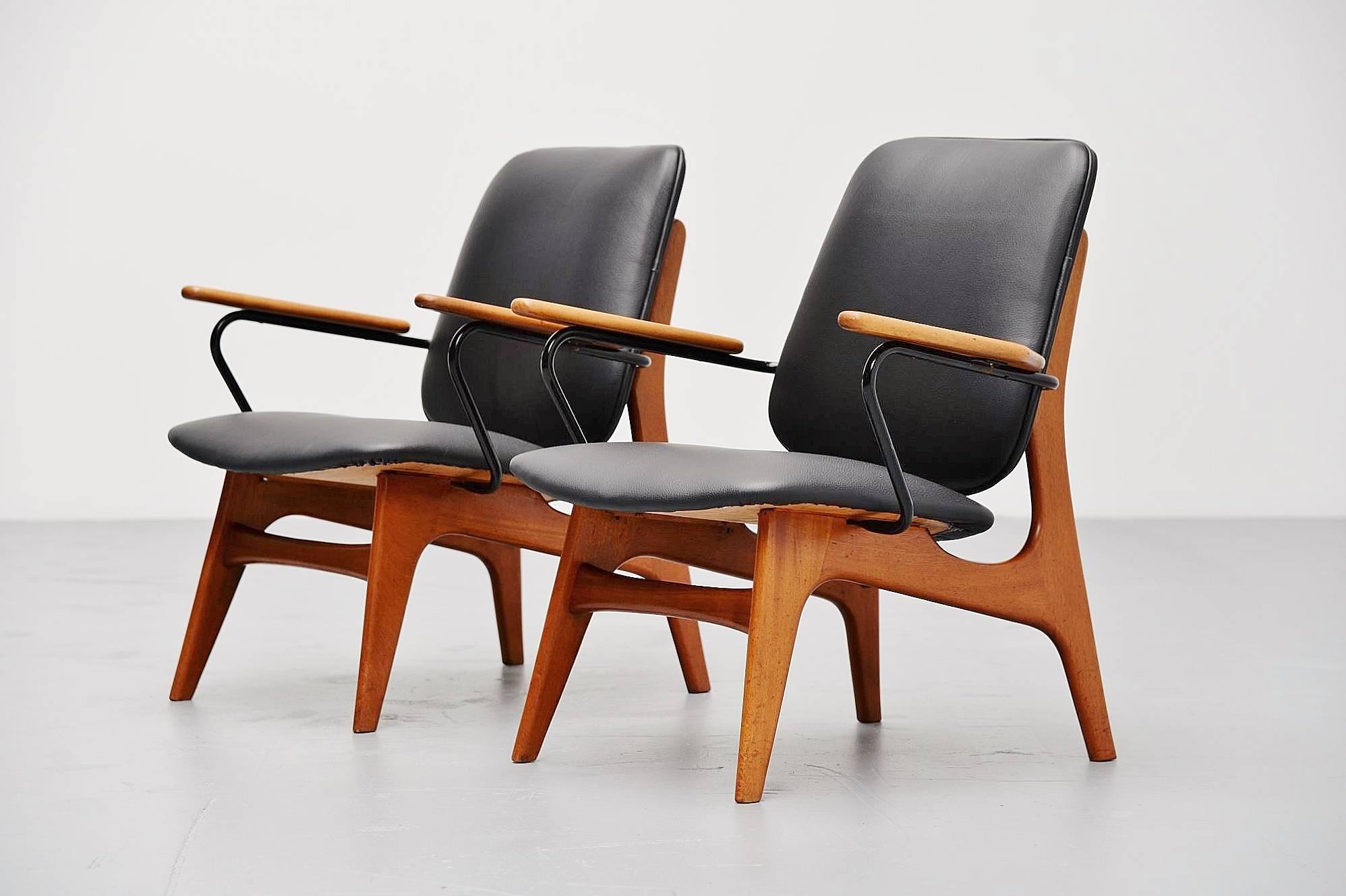 Mid-Century Modern Pair of Dutch Modernist Lounge Chair, Holland, 1960