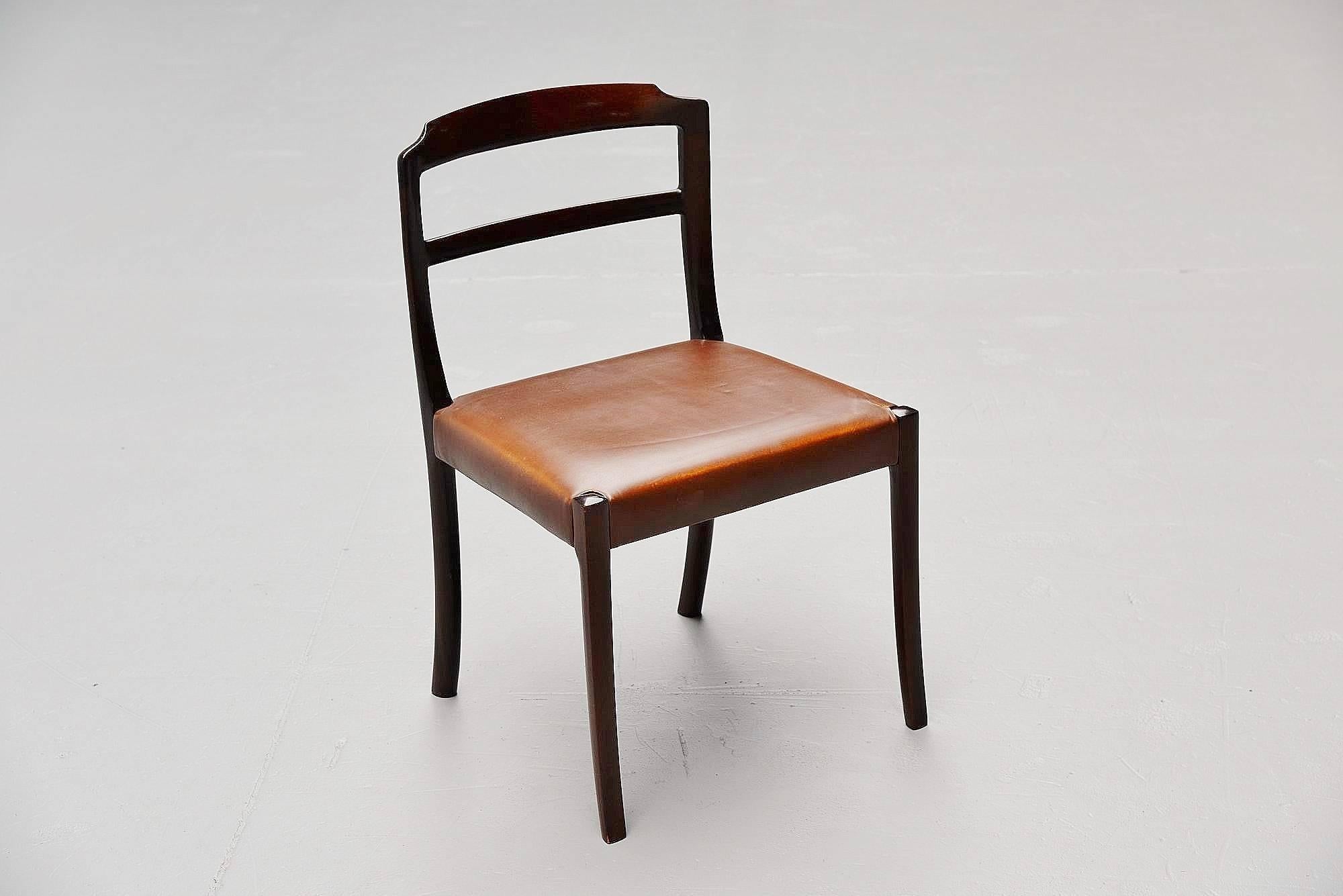 Ole Wanscher Mahogany Dining Chairs AJ Iversen, Denmark, 1965 In Good Condition In Roosendaal, Noord Brabant