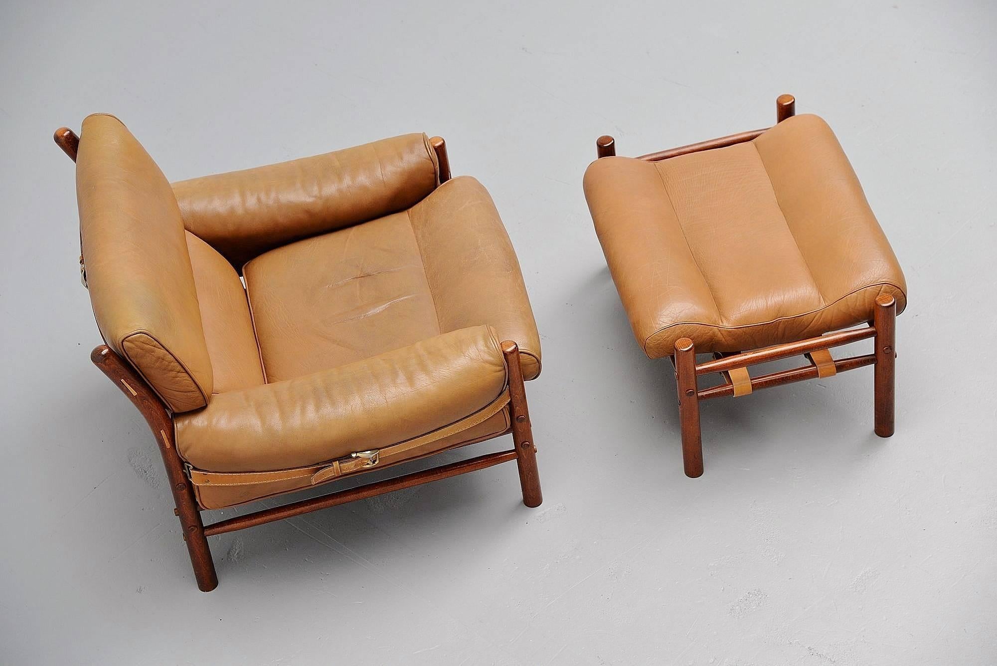 Stained Arne Norell Kontiki Lounge Chair, Sweden, 1960