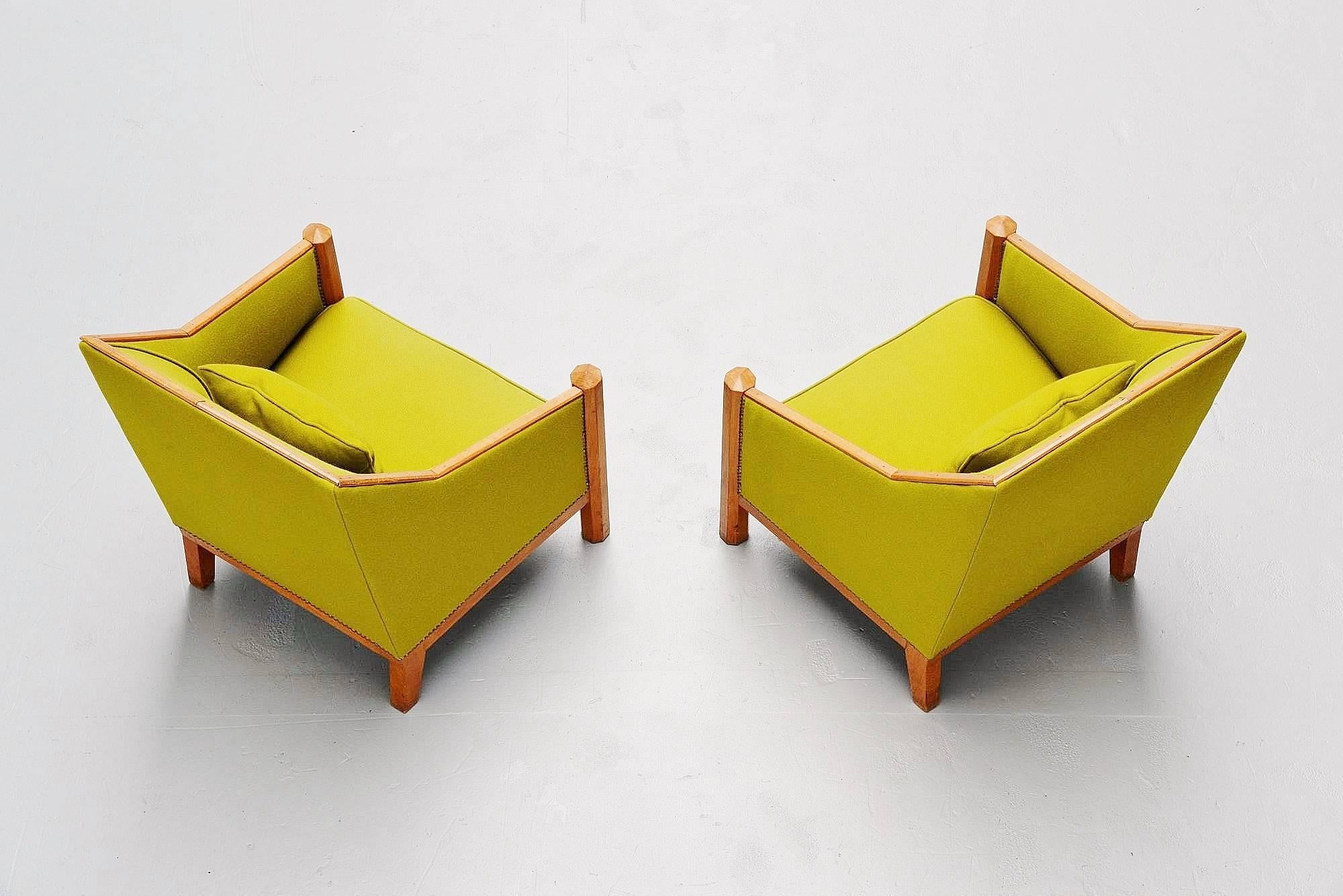 Mid-Century Modern Amsterdamse School Club Chairs Art Deco, 1930