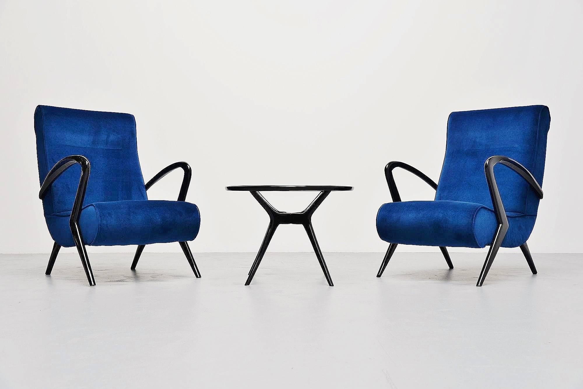 Italian Lounge Chairs in the Manner of Gio Ponti, 1950 1