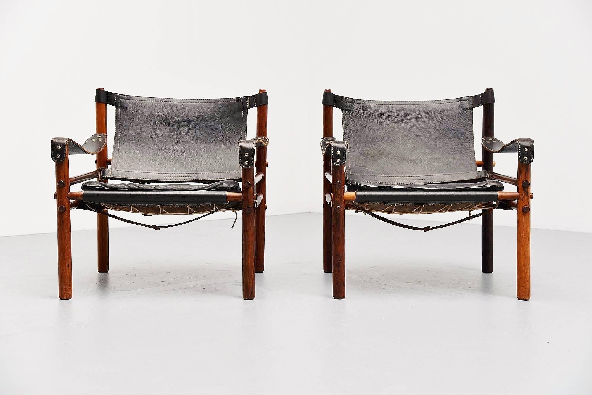 Arne Norell Sirocco Safari Chairs, Sweden, 1964 In Good Condition In Roosendaal, Noord Brabant