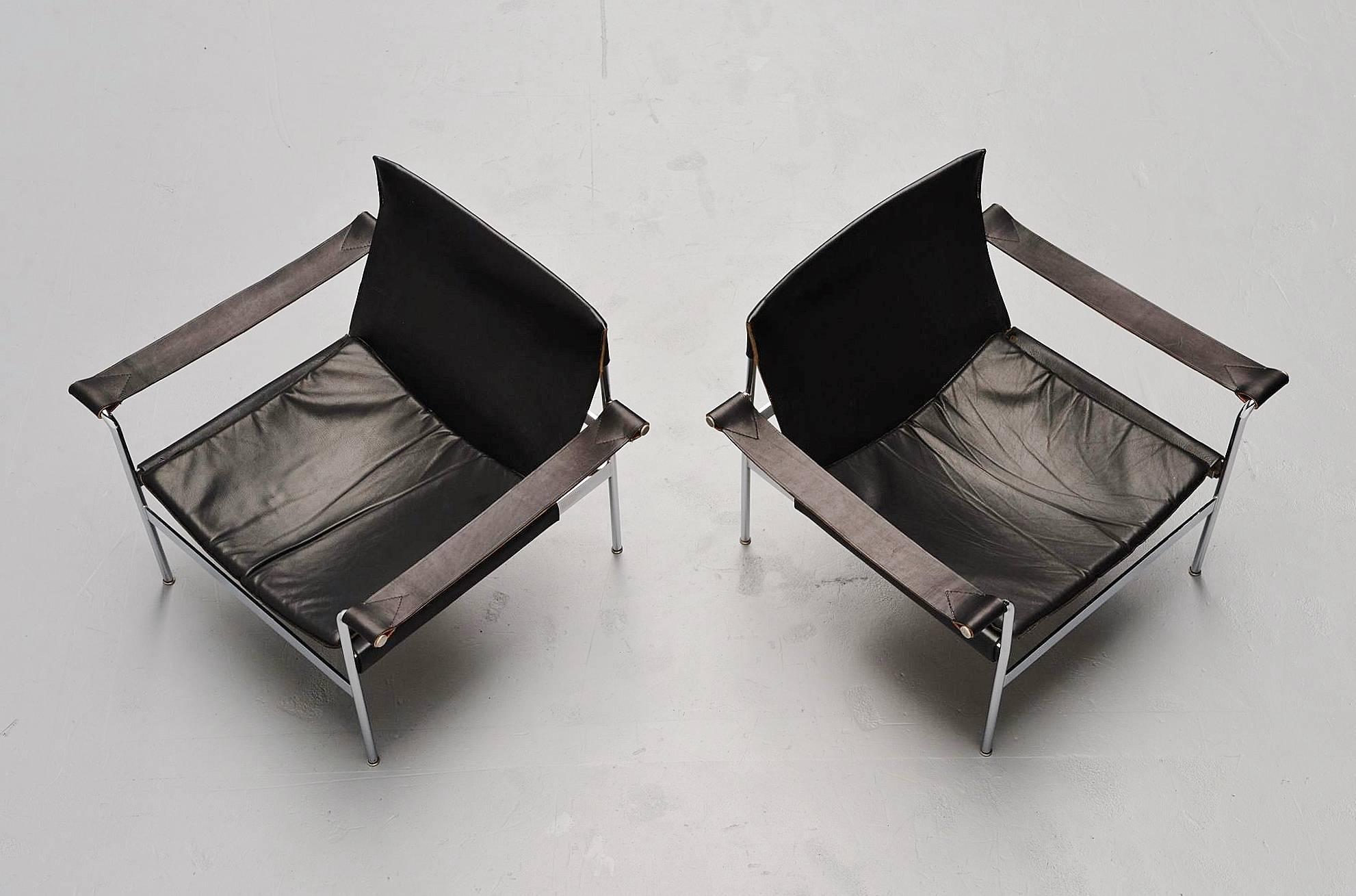 Leather Hans Konecke Tecta Lounge Chairs, Germany, 1954