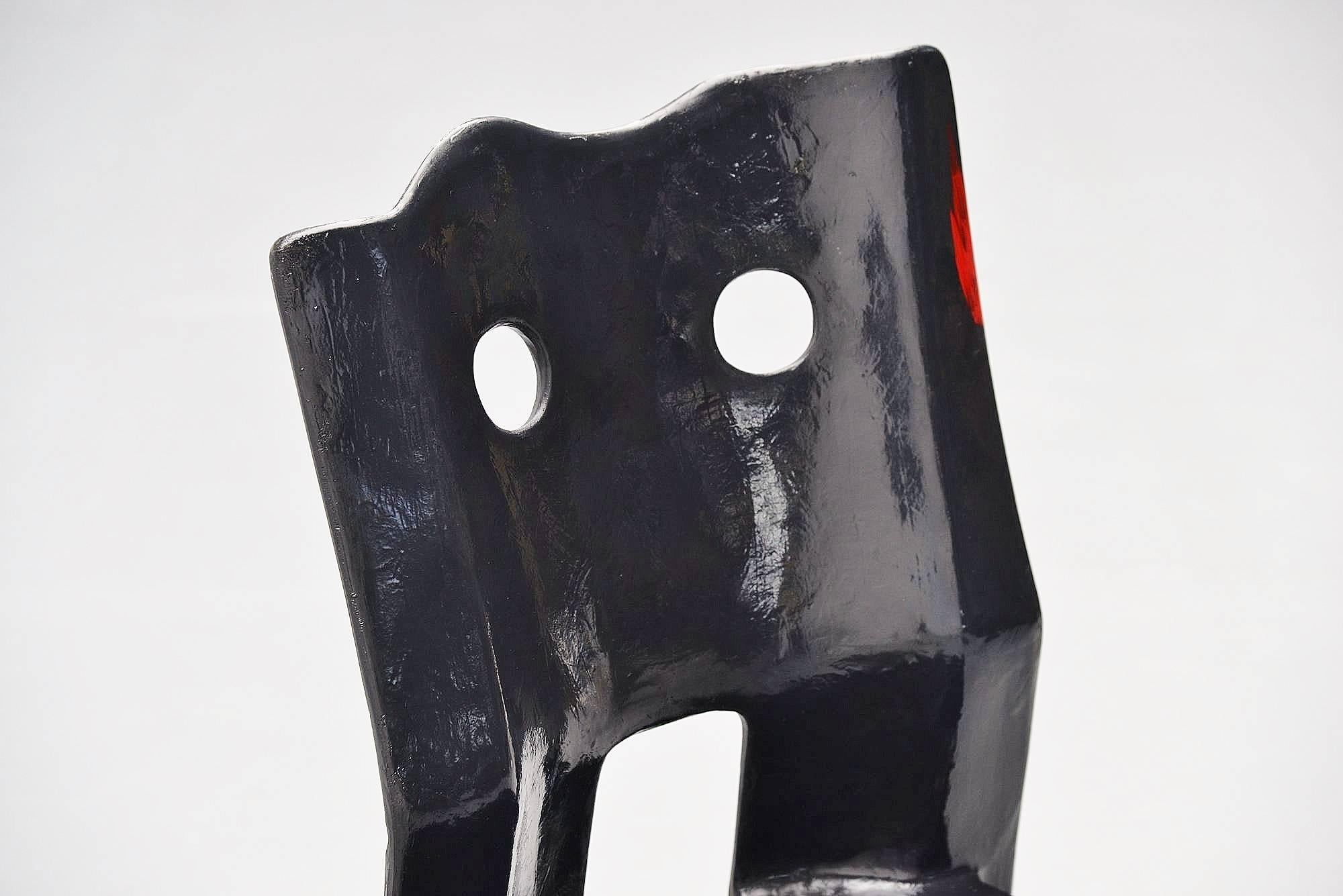 Rare collectors item chair designed by Gaetano Pesce for Vitra, Wheil am Rein Germany, 1984. This chair was called the Greene Street chair and was called after his studio in NY in the Greene Street. The chair was made of black painted resin, molded.