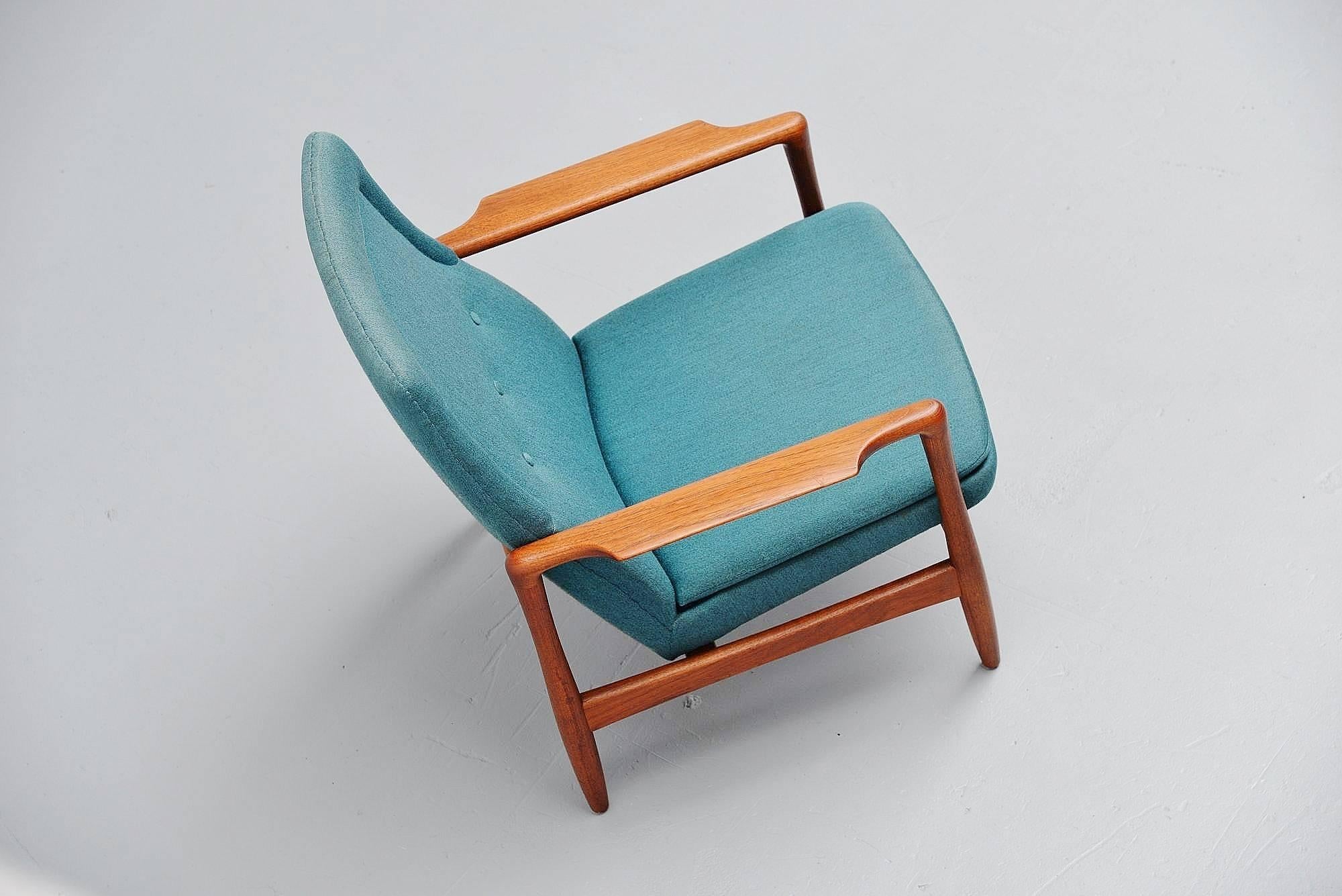Scandinavian Modern Ib Kofod Larsen Easy Chair Selig Imports, Denmark, 1962