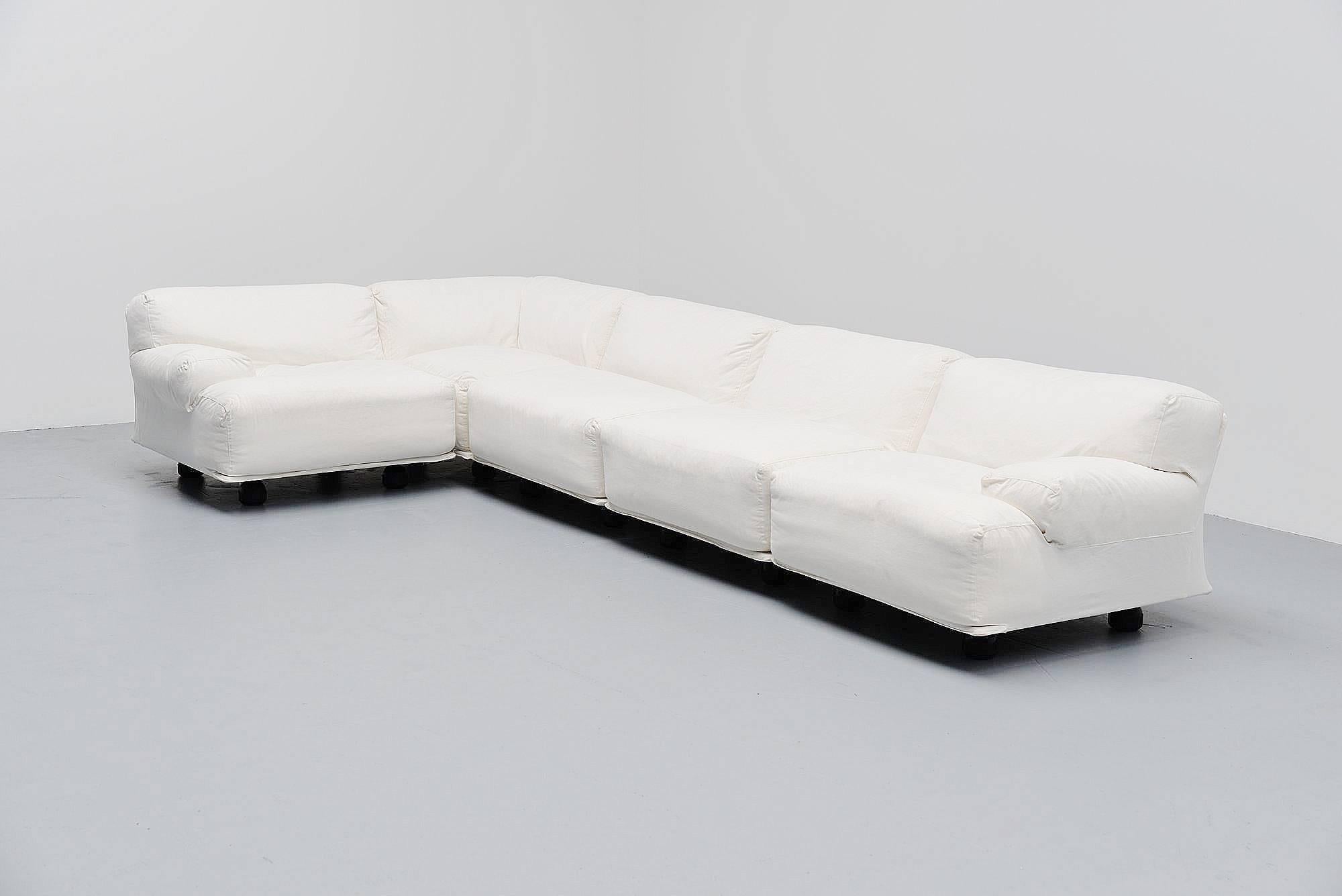 Vico Magistretti Fiandra Sofa von Cassina, Italien, 1975 (Baumwolle)