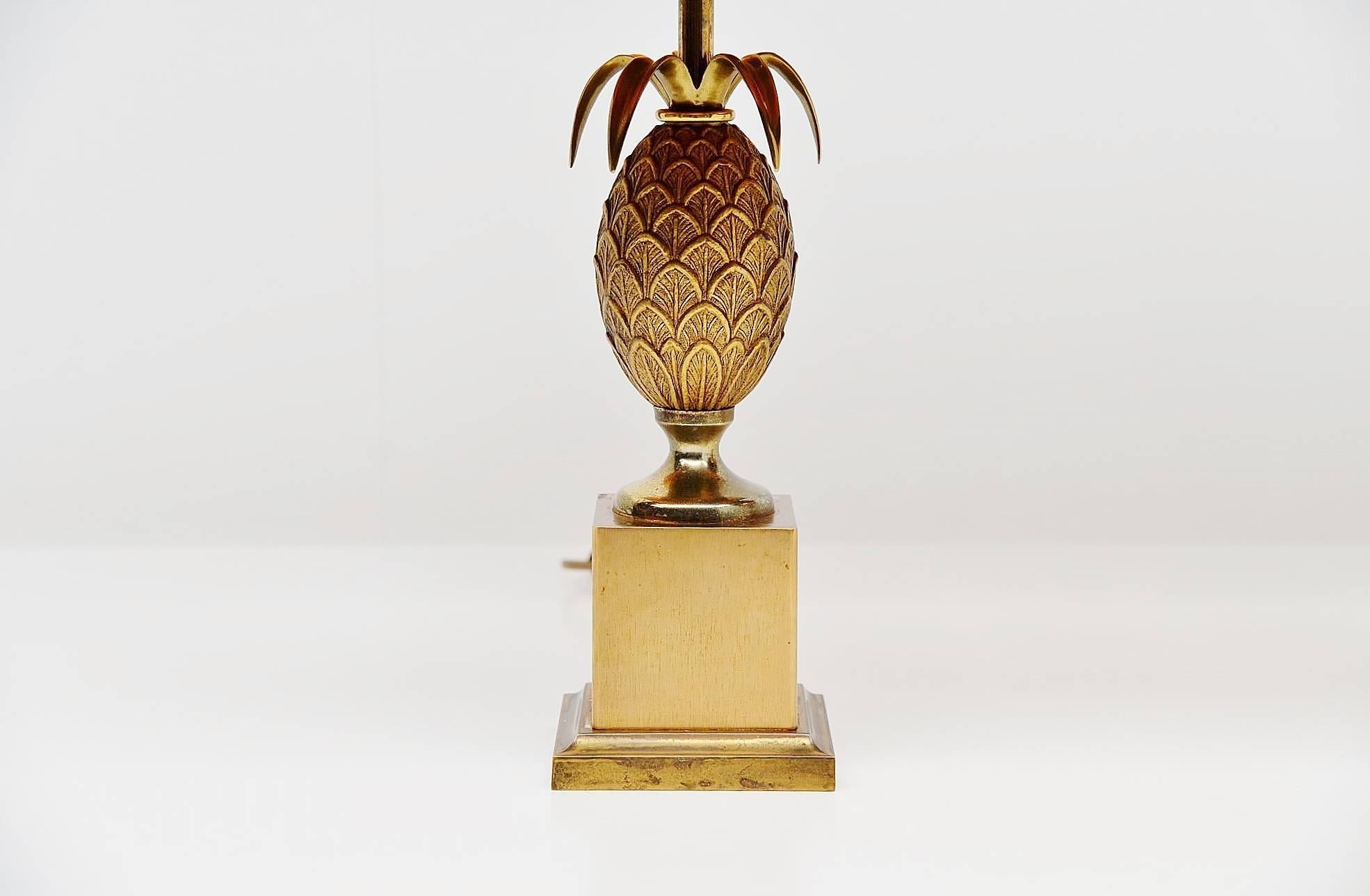 French Pair of Maison Le Dauphin Pineapple Table Lamps, France, 1970