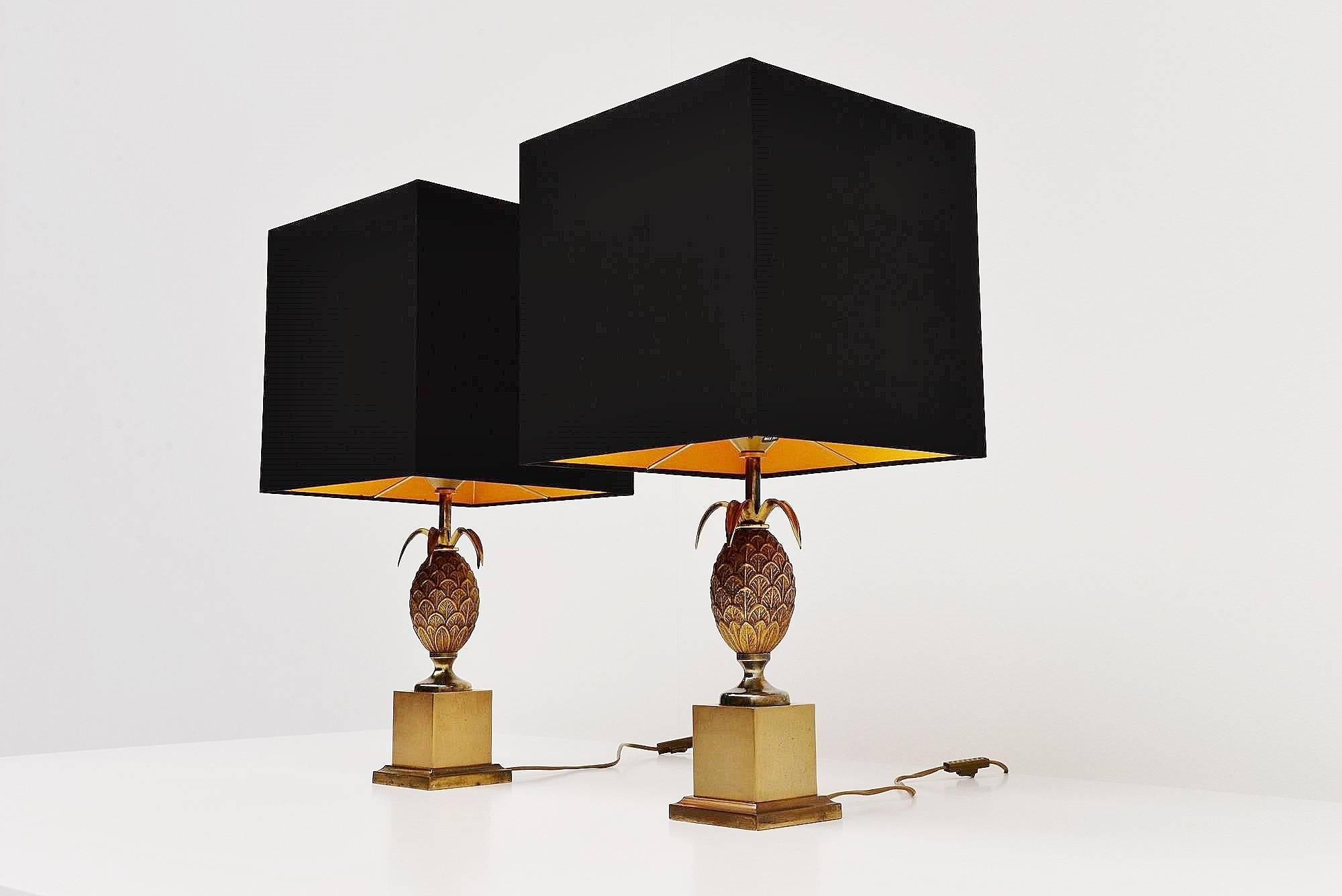 Late 20th Century Pair of Maison Le Dauphin Pineapple Table Lamps, France, 1970