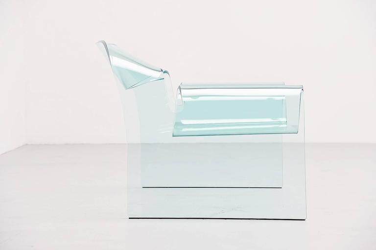 Glass Cini Boeri Ghost Chair Fiam Italia, 1987 For Sale