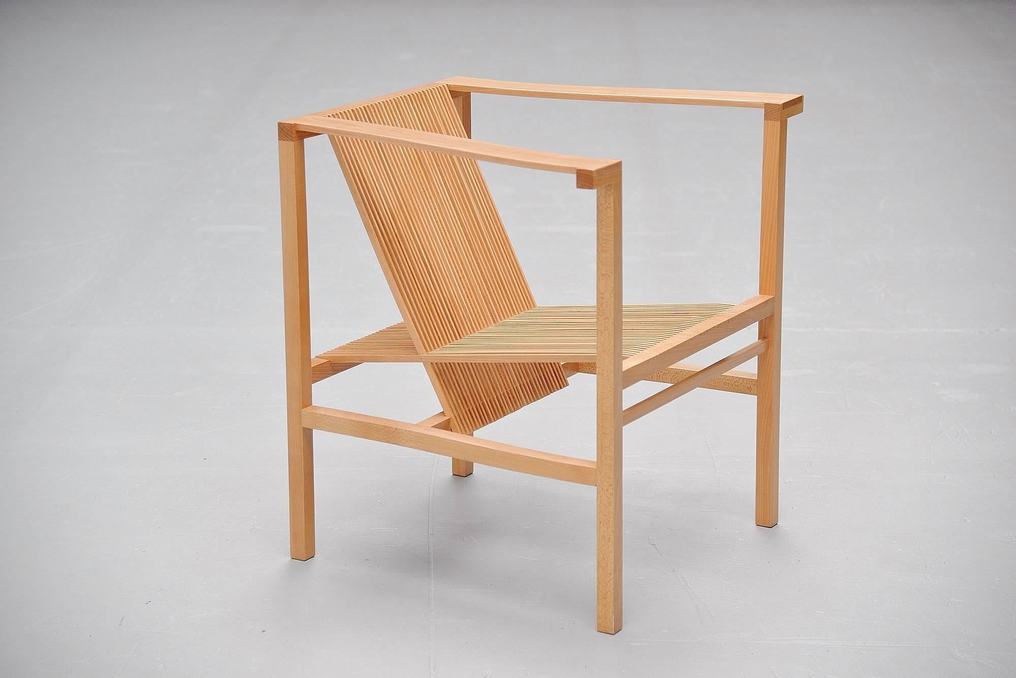 Late 20th Century Ruud Jan Kokke High Slat Chairs Pair Metaform, 1984