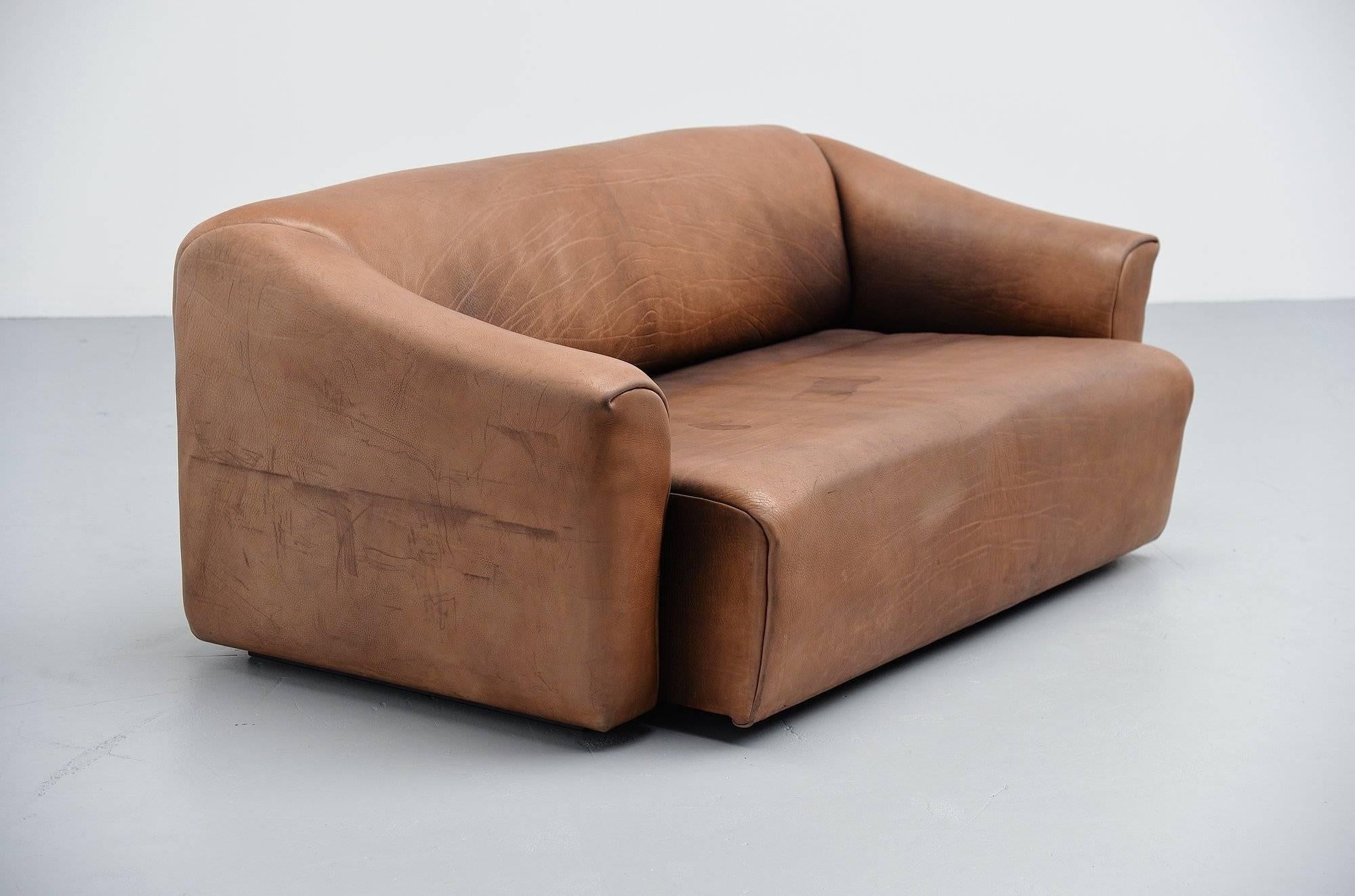Leather De Sede DS47 Natural Sofa, Switzerland, 1970