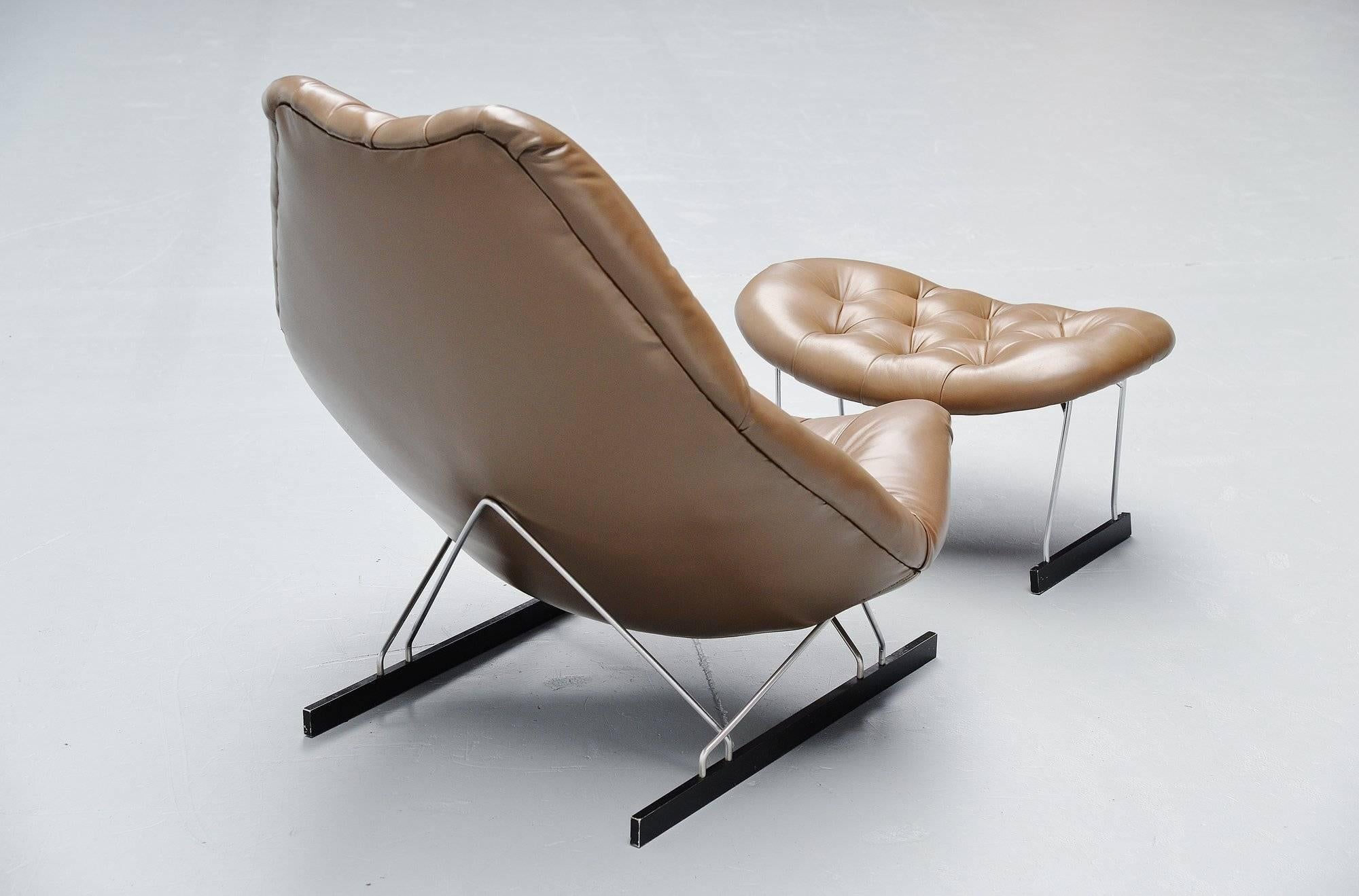 Plated Geoffrey Harcourt F592 Lounge Chair Artifort, 1966