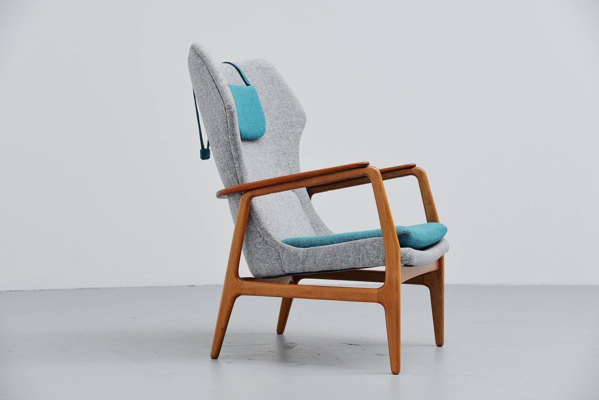 Scandinavian Modern Aksel Bender Madsen Bovenkamp wingback chair Holland, 1960