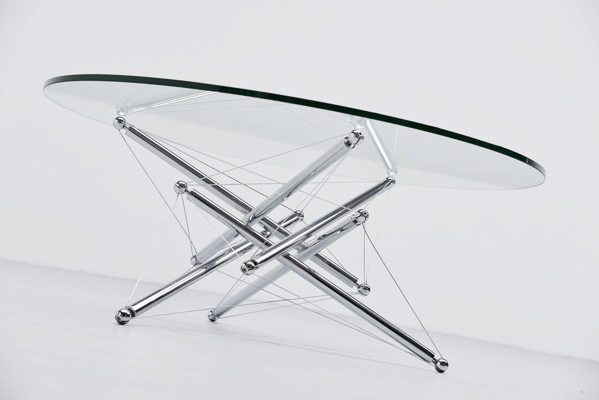 Glass Theodore Waddell 713 Coffee Table Cassina, Italy, 1973