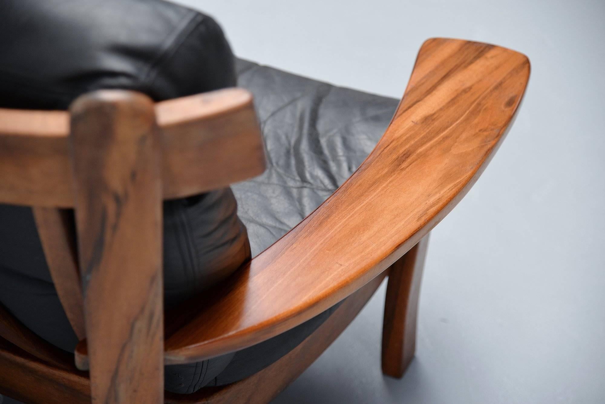 Brazilian Ox lounge Chair in Rosewood and Leather, 1960 3