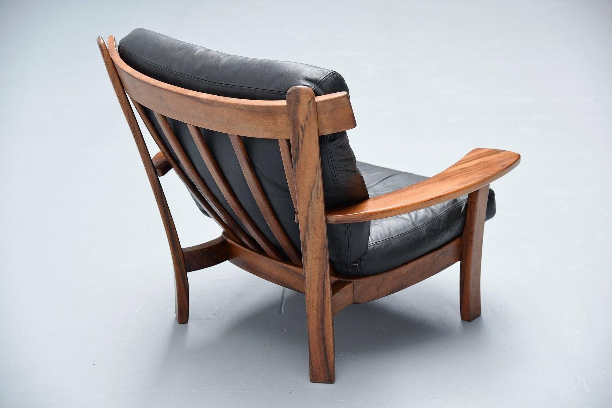 Brazilian Ox lounge Chair in Rosewood and Leather, 1960 2