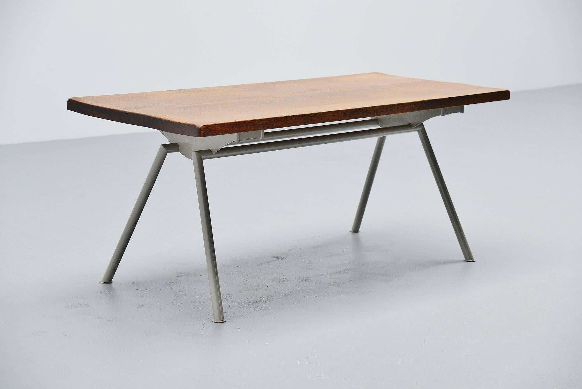 French Industrial Dining Table Prouve Perriand Style, France, 1960