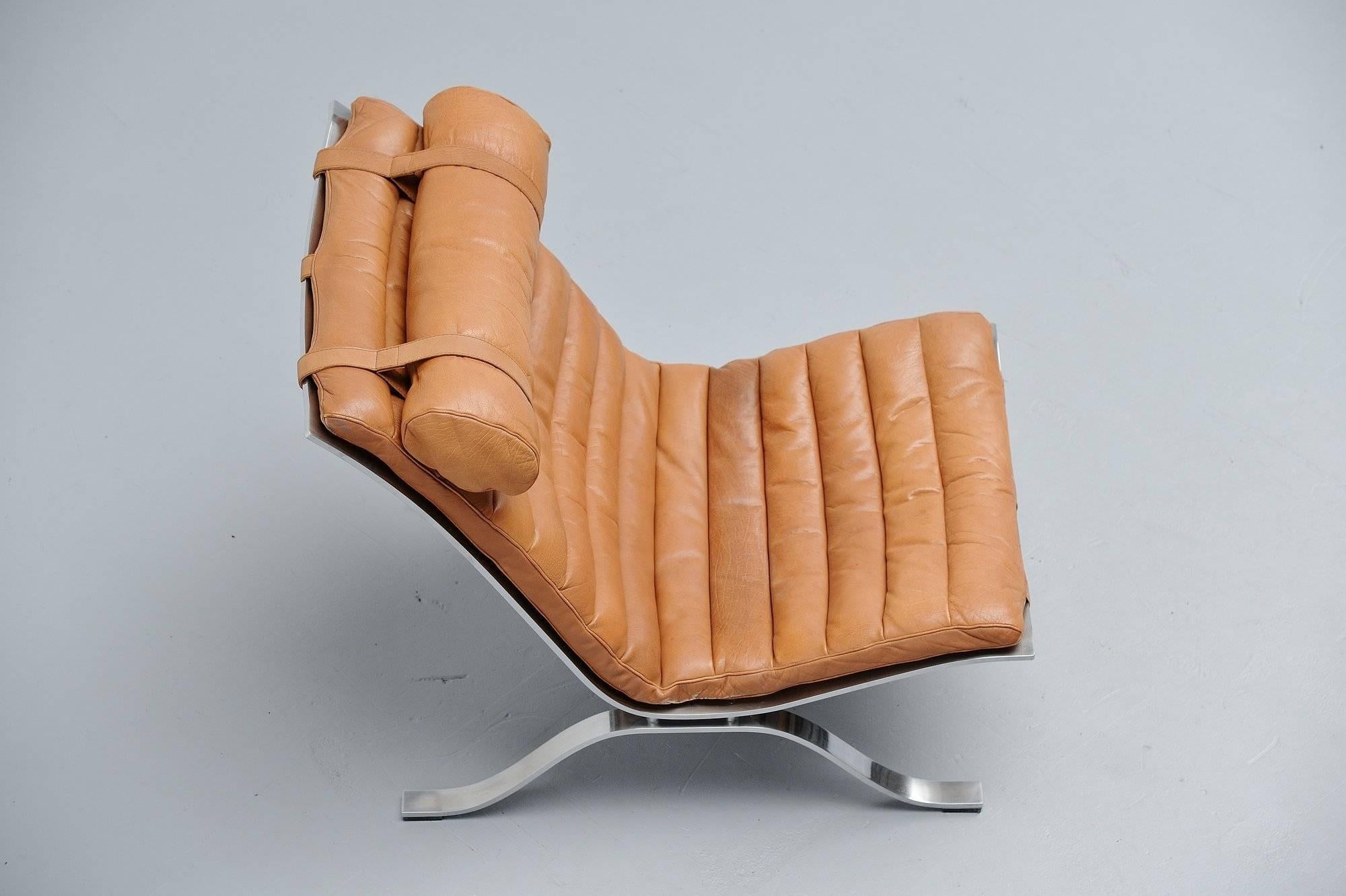 Plated Arne Norell Ari Lounge Chair, Sweden, 1966