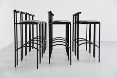 Rodney Kinsman Bar Stools Black Bieffeplast, Italy, 1985