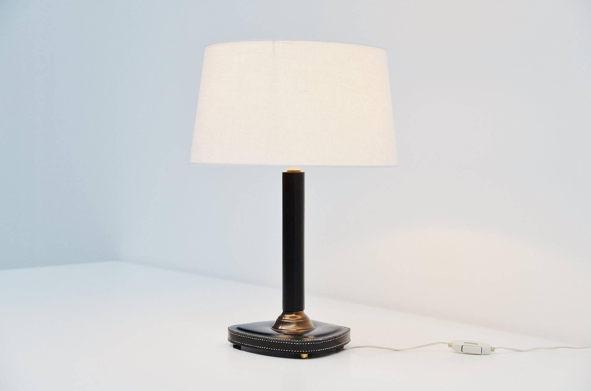 Jacques Adnet Style Table Lamp, France, 1960 In Excellent Condition In Roosendaal, Noord Brabant
