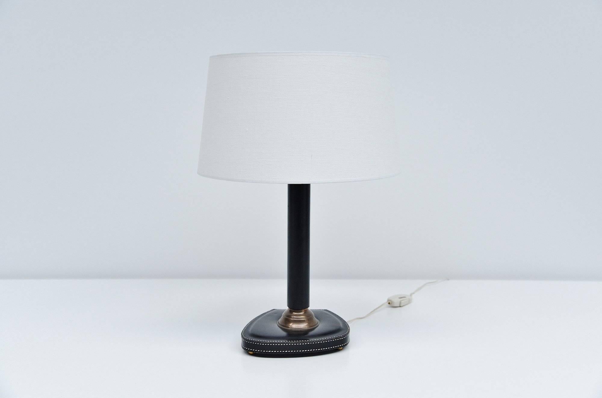Brass Jacques Adnet Style Table Lamp, France, 1960
