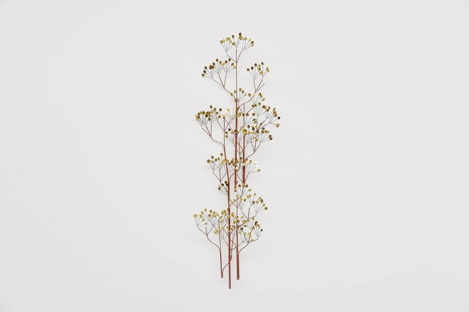 Curtis Jere Wall Tree Sculpture in Brass, USA, 1975 1