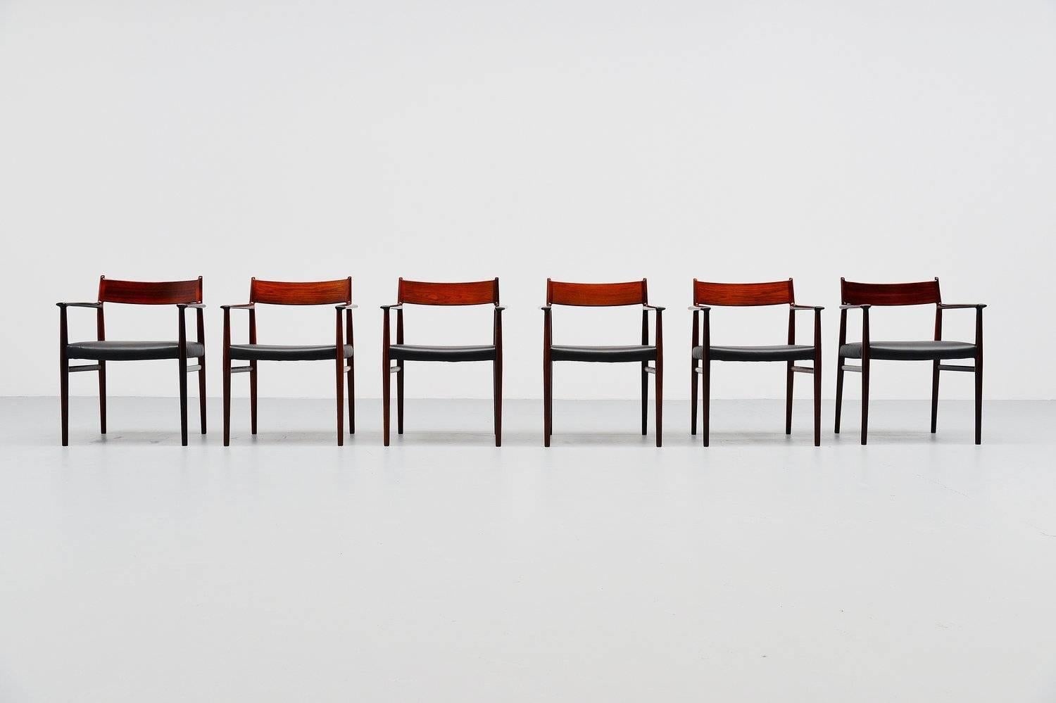 Scandinavian Modern Arne Vodder Armchairs in Rosewood for Sibast Mobler, 1965