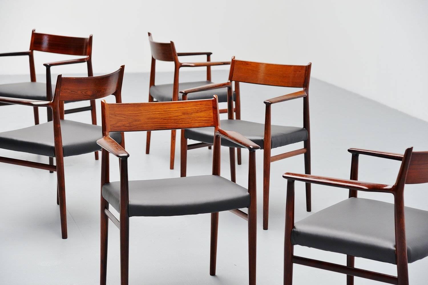 Arne Vodder Armchairs in Rosewood for Sibast Mobler, 1965 3