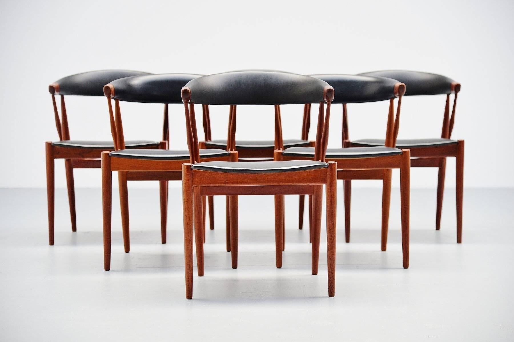 Faux Leather Johannes Andersen BA113 Dining Chairs, Denmark, 1969