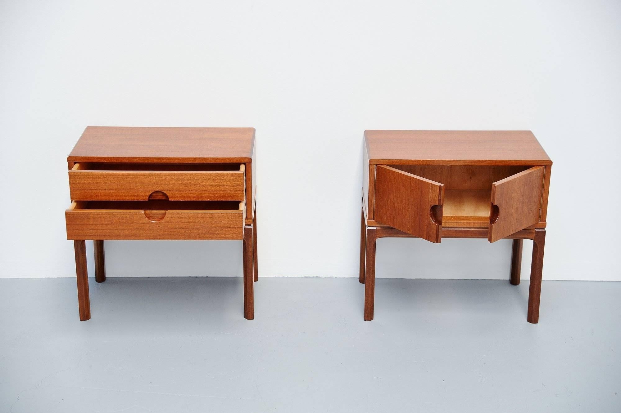 Aksel Kjersgaard Night Cabinets for Odder, Denmark, 1955 In Excellent Condition In Roosendaal, Noord Brabant