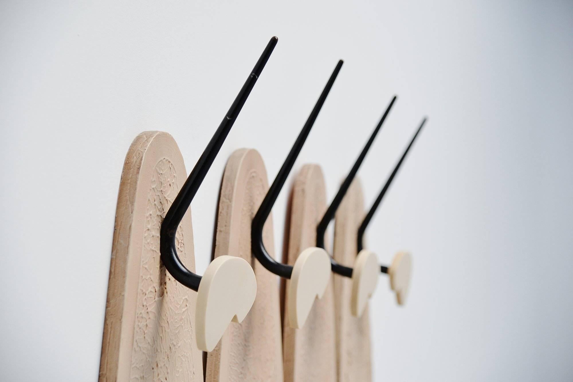 Metal Italian Coat Rack with Egyptian Artworks, 1950