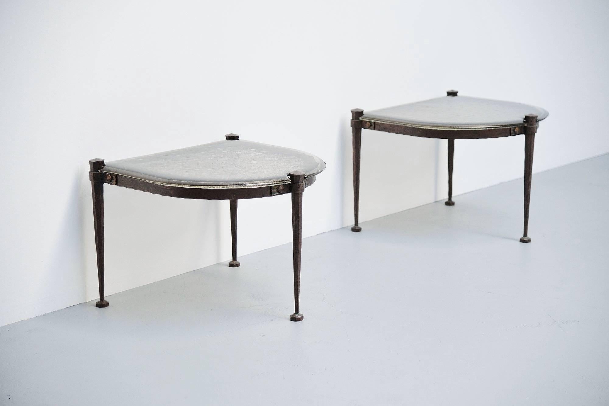 Lothar Klute Brutalist Side Tables, Germany, 1970 In Good Condition In Roosendaal, Noord Brabant