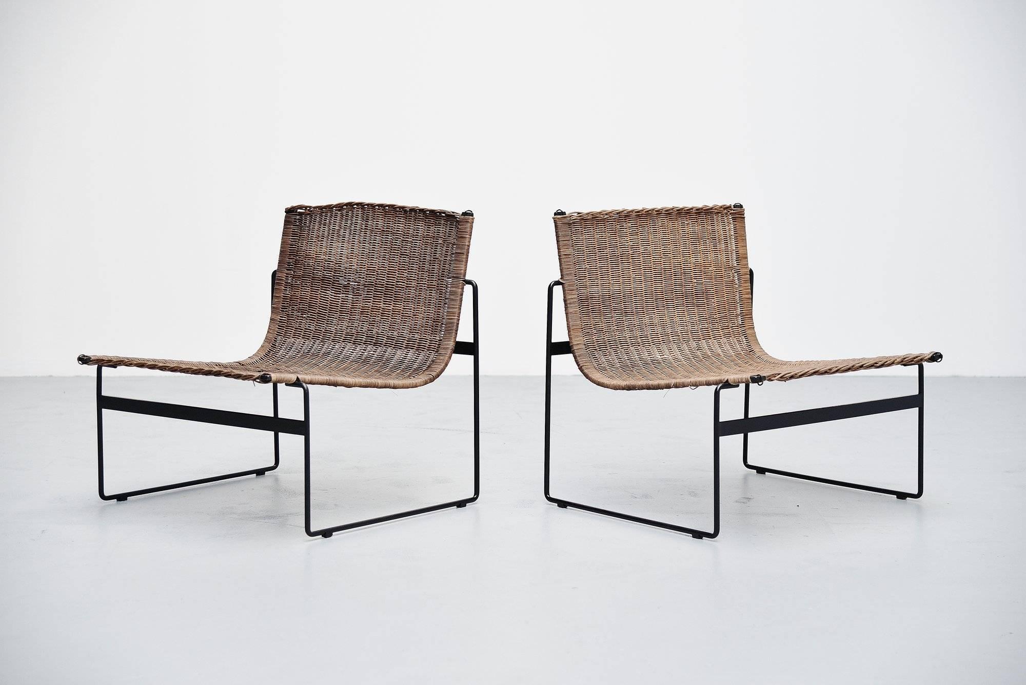 Mid-Century Modern Gregorio Vicente Cortes Pair of Lounge Chairs Metz & Co 1961