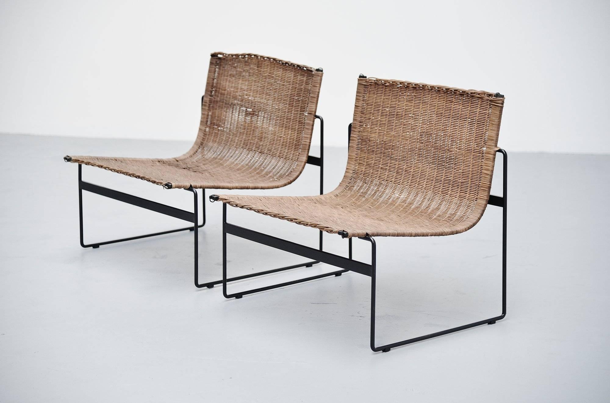 Gregorio Vicente Cortes Pair of Lounge Chairs Metz & Co 1961 In Fair Condition In Roosendaal, Noord Brabant