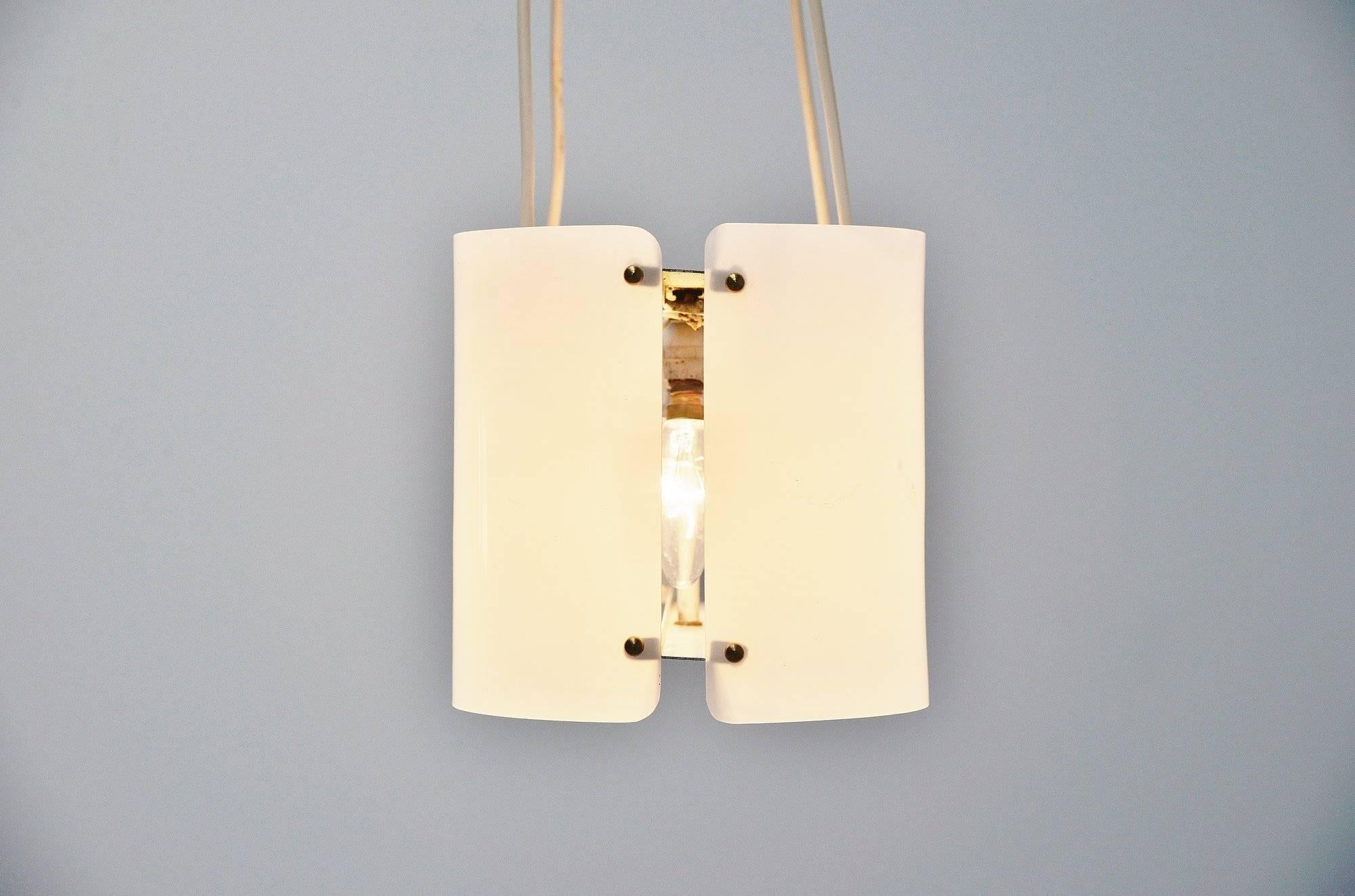 Italian Pendant Lamp in Brass and Plexi, 1960 In Excellent Condition In Roosendaal, Noord Brabant