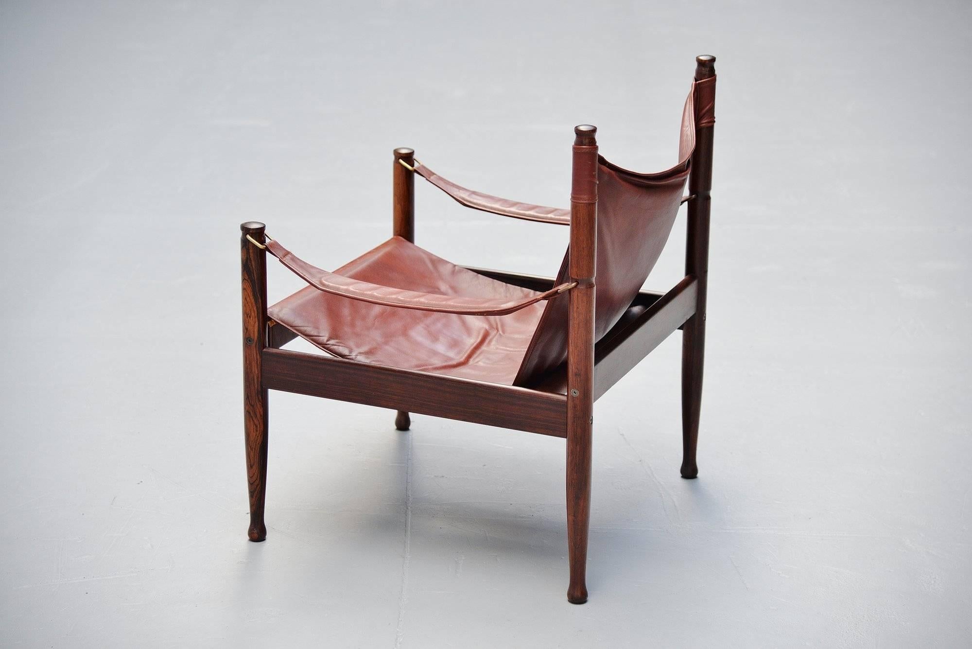 Erik Worts Safari-Stuhl für Niels Eilersen, Dänemark, 1960 (Rosenholz) im Angebot