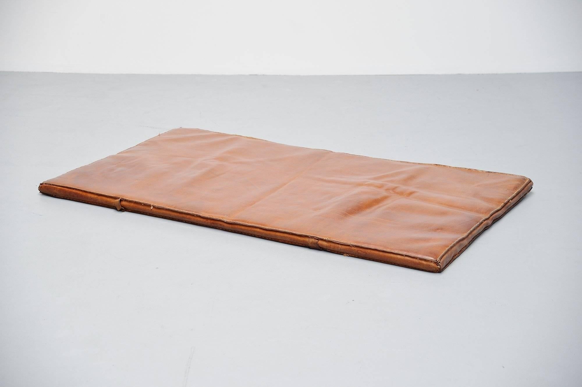 Mid-Century Modern Leather Gymnastics Tumble Mat, Holland, 1960